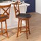 Flash Furniture Felicity Wood Classic Crossback Swivel Bar Height Barstool w/Padded Blk LeatherSoft Seat, Oak ES-UN1-29-OAK-GG - alternate 5
